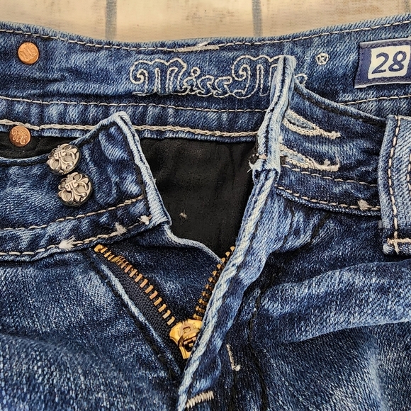 Miss Me JP6053B Low Rise Boot Cut Sequin Embellished Flap Pocket Jeans Size 28 - Picture 8 of 16